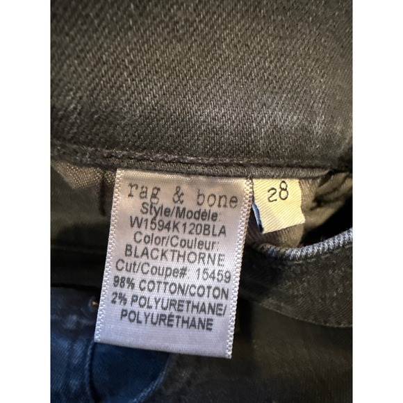 NWOT Rag Bone Jeans Women Size 28 Black 10 Inch Crop Flare Distressed Raw Hem - Picture 6 of 6